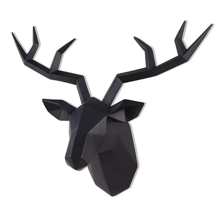 Rzeźba Głowy Jelenia Figurka Zwierzęcia Zawieszka na Ścianę Kreatywna Sztuka Łosia Antlers Statuetka do Dekoracji Biura Montaż na Ścianie