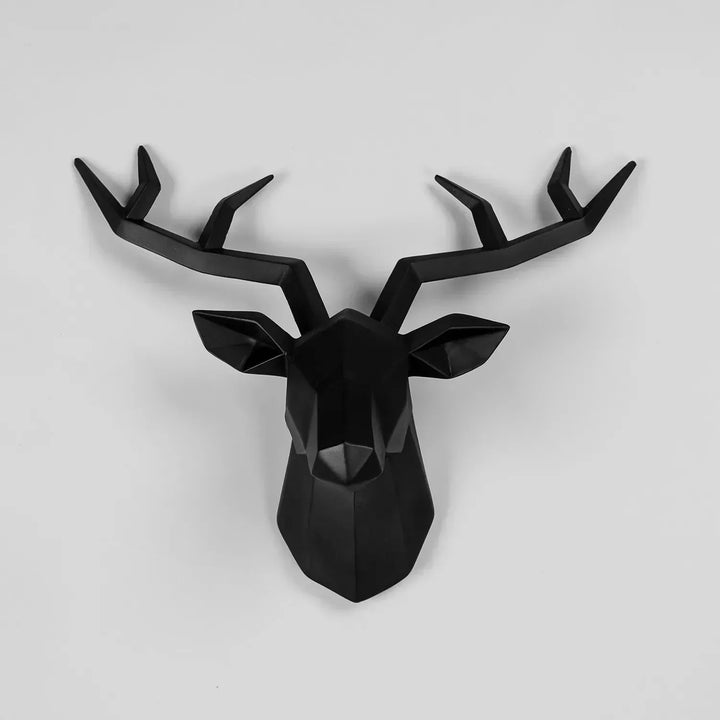 Rzeźba Głowy Jelenia Figurka Zwierzęcia Zawieszka na Ścianę Kreatywna Sztuka Łosia Antlers Statuetka do Dekoracji Biura Montaż na Ścianie