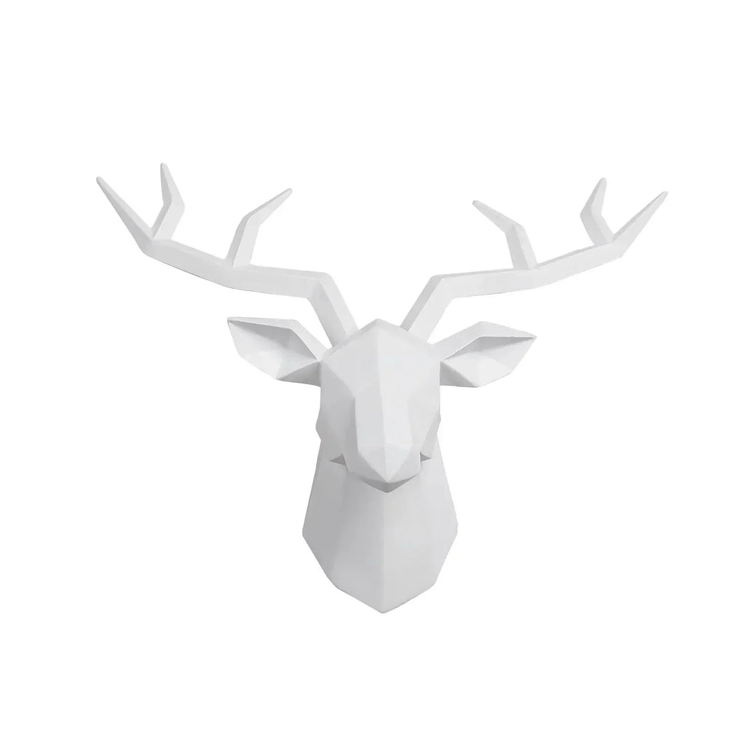Rzeźba Głowy Jelenia Figurka Zwierzęcia Zawieszka na Ścianę Kreatywna Sztuka Łosia Antlers Statuetka do Dekoracji Biura Montaż na Ścianie