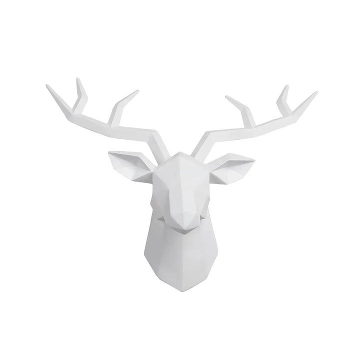 Rzeźba Głowy Jelenia Figurka Zwierzęcia Zawieszka na Ścianę Kreatywna Sztuka Łosia Antlers Statuetka do Dekoracji Biura Montaż na Ścianie