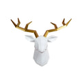 Rzeźba Głowy Jelenia Figurka Zwierzęcia Zawieszka na Ścianę Kreatywna Sztuka Łosia Antlers Statuetka do Dekoracji Biura Montaż na Ścianie