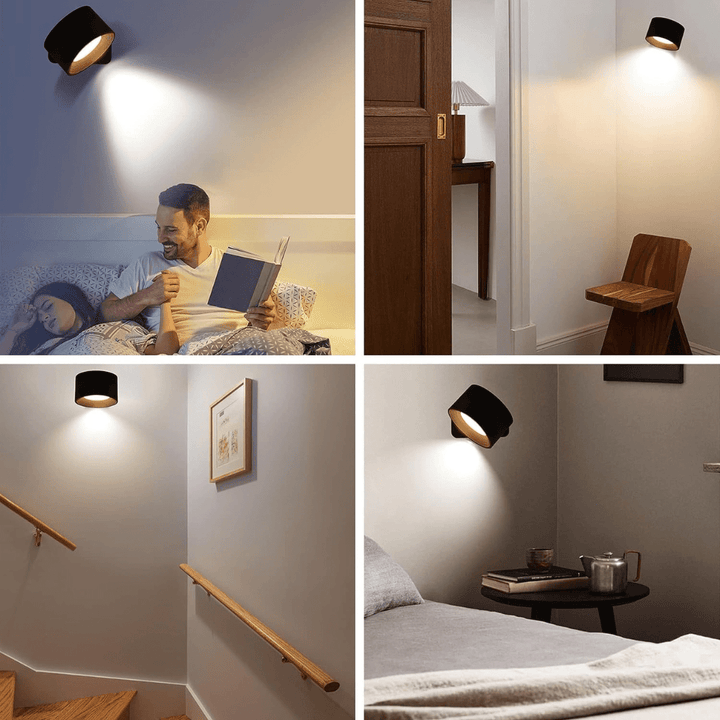 FlexiLamp – Bezprzewodowa, Ładowalna Lampa Ścienna z 360° Obrotem