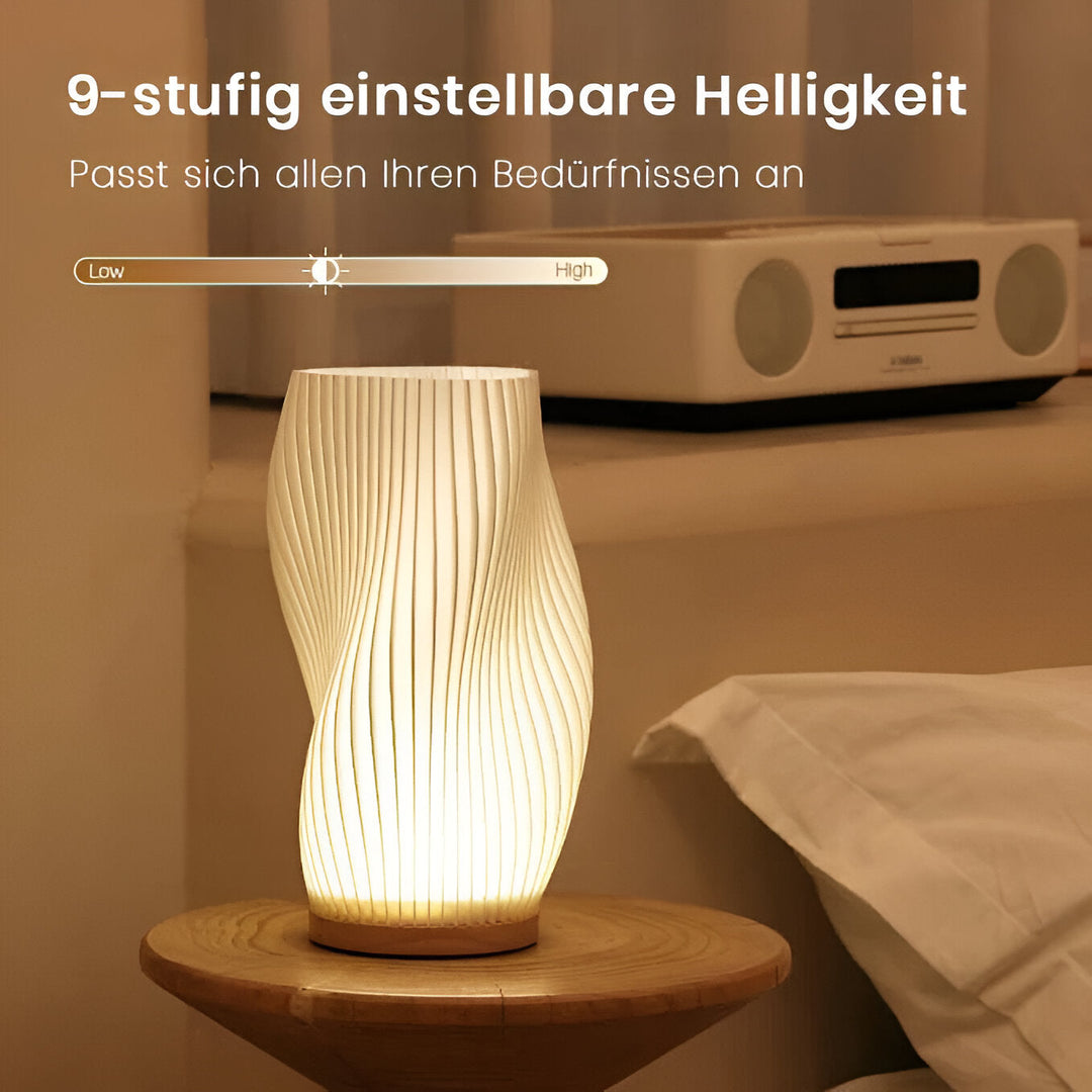 DreamWave - Nowoczesna lampa 3D w kolorze kremowym z elegancką metalową podstawą