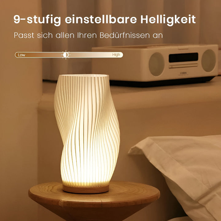 DreamWave - Nowoczesna lampa 3D w kolorze kremowym z elegancką metalową podstawą
