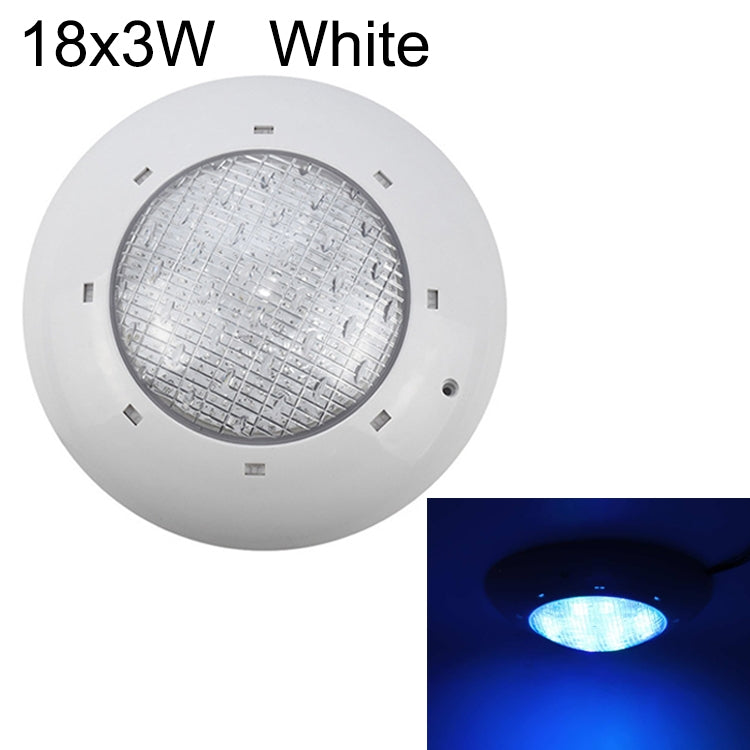 18x3W lampa ścienna z ABS do basenu, światło podwodne (Biała)