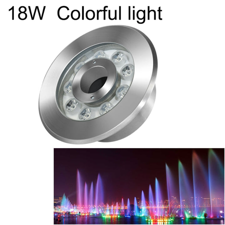 18W Kolorowa lampa LED do fontann podwodnych ze stali nierdzewnej (kolorowa)