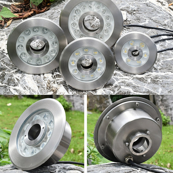 18W Kolorowa lampa LED do fontann podwodnych ze stali nierdzewnej (kolorowa)