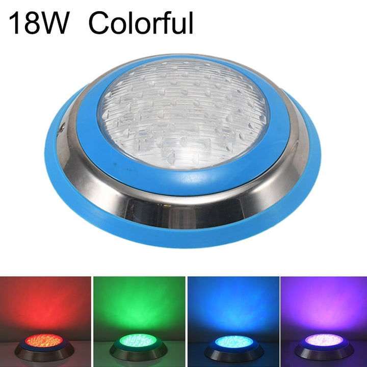 18W LED Stalowa Lampa Ścienna do Basenu Montowana na Ścianie (kolorowe światło)