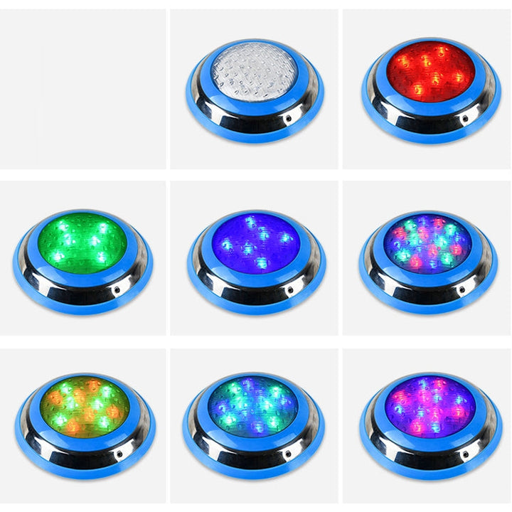 18W LED Stalowa Lampa Ścienna do Basenu Montowana na Ścianie (kolorowe światło)