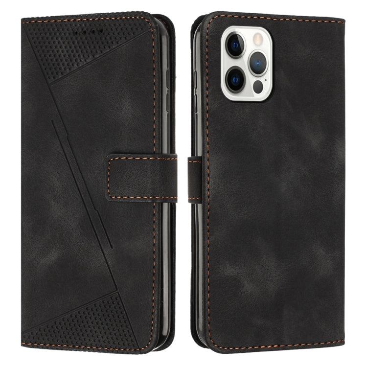 Etui skórzane Dream Triangle na telefon iPhone 13 Pro Max z paskiem na ramię (Czarny)