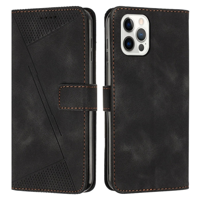 Etui skórzane Dream Triangle na telefon iPhone 13 Pro Max z paskiem na ramię (Czarny)