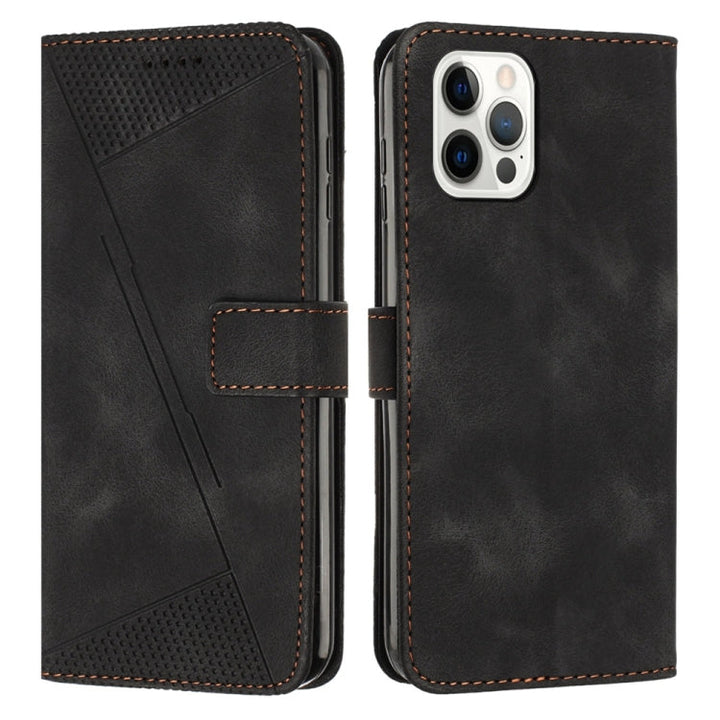 Etui skórzane Dream Triangle na telefon iPhone 13 Pro Max z paskiem na ramię (Czarny)
