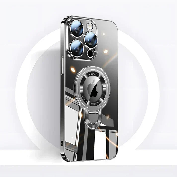 iPhone MagSafe Series | Przezroczysta, elektroplatowana, obrotowa etui na telefon