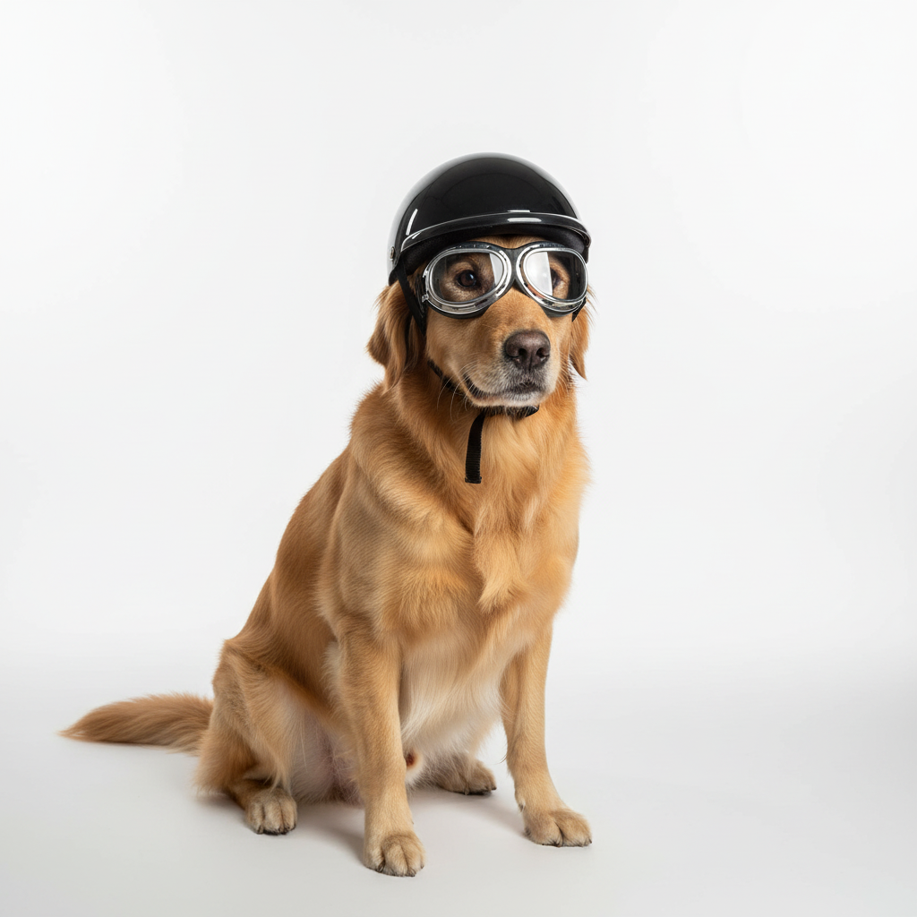 Kask i gogle motocyklowe dla psów – Modne i bezpieczne