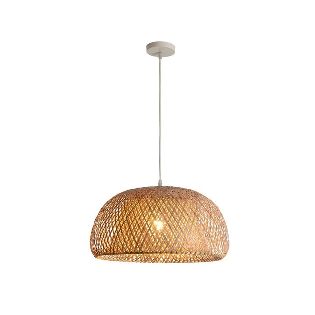 Lampa Wisząca Finn Bamboo – Ręcznie Wykonana Lampa Rattanowa i Bambusowa z Urokiem Azji Południowo-Wschodniej
