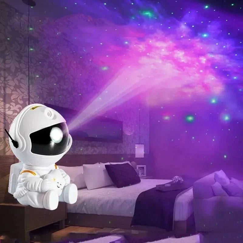 Lampa Projektor Galaktycznego Nocnego Nieba - Astronauta LED do Sypialni |