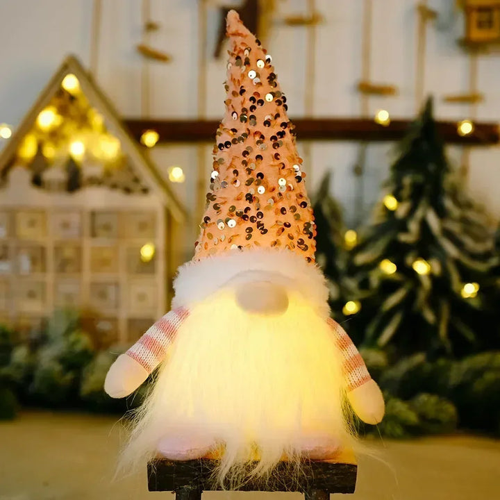 Dekoracja Świątecznego Gnomka | LED Nocna Lampa | Ciepłe Świecące Ozdoby Świąteczne
