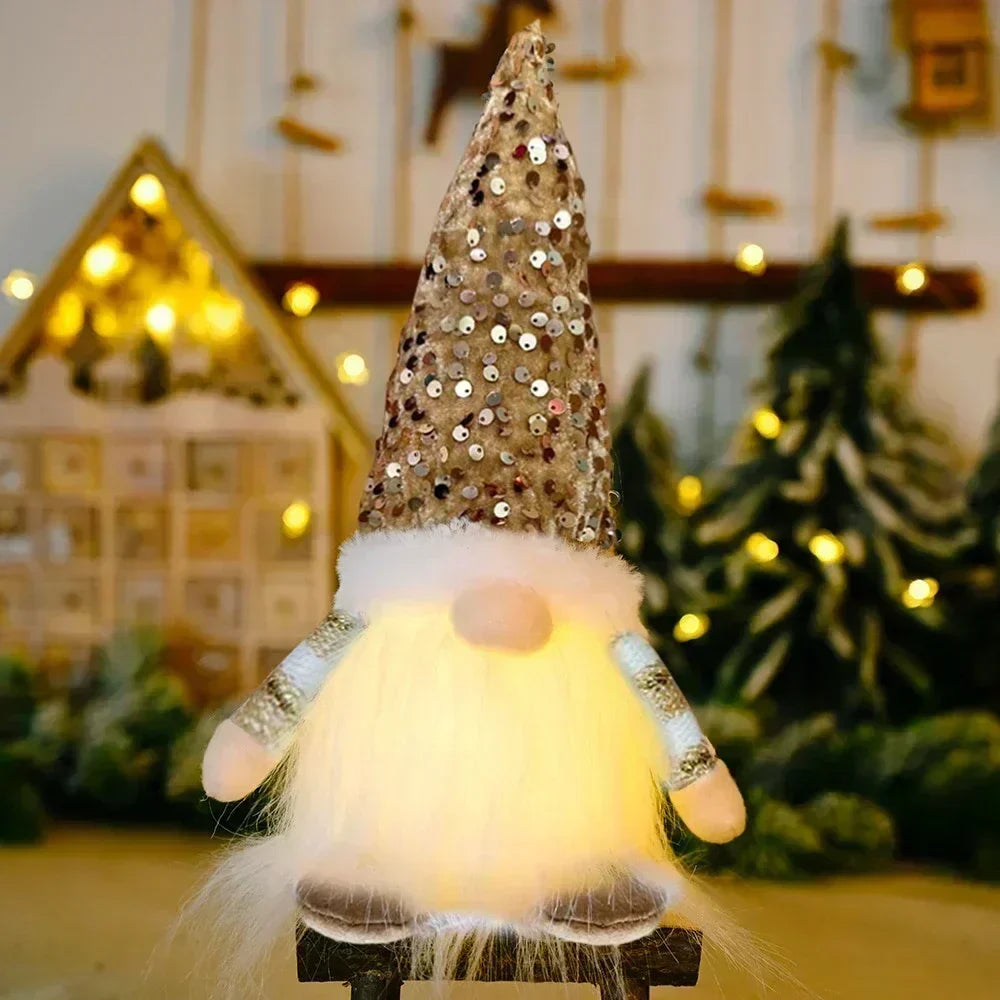 Dekoracja Świątecznego Gnomka | LED Nocna Lampa | Ciepłe Świecące Ozdoby Świąteczne