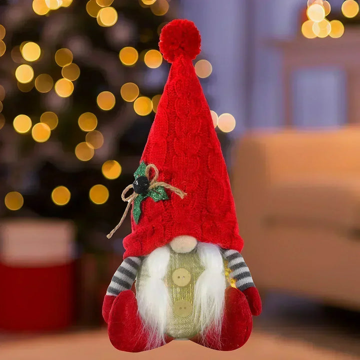Dekoracja Świątecznego Gnomka | LED Nocna Lampa | Ciepłe Świecące Ozdoby Świąteczne