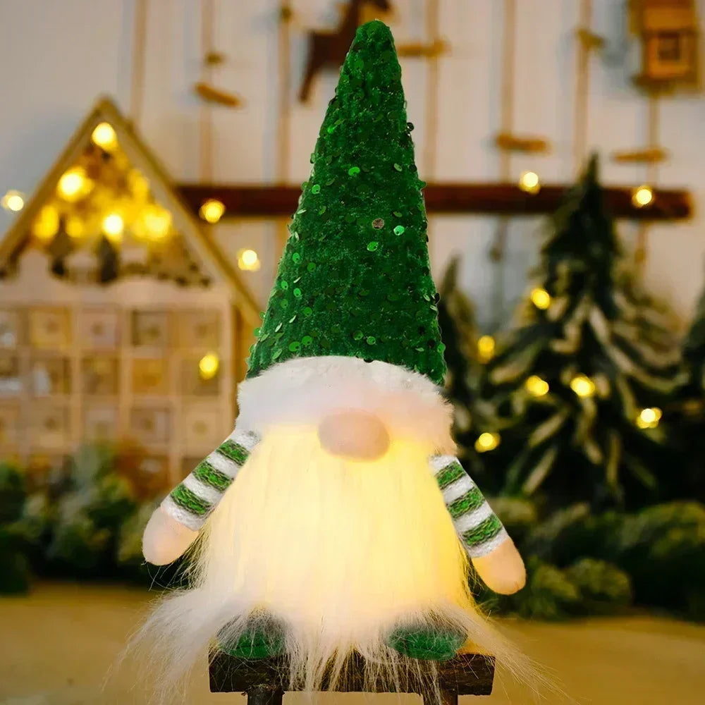 Dekoracja Świątecznego Gnomka | LED Nocna Lampa | Ciepłe Świecące Ozdoby Świąteczne