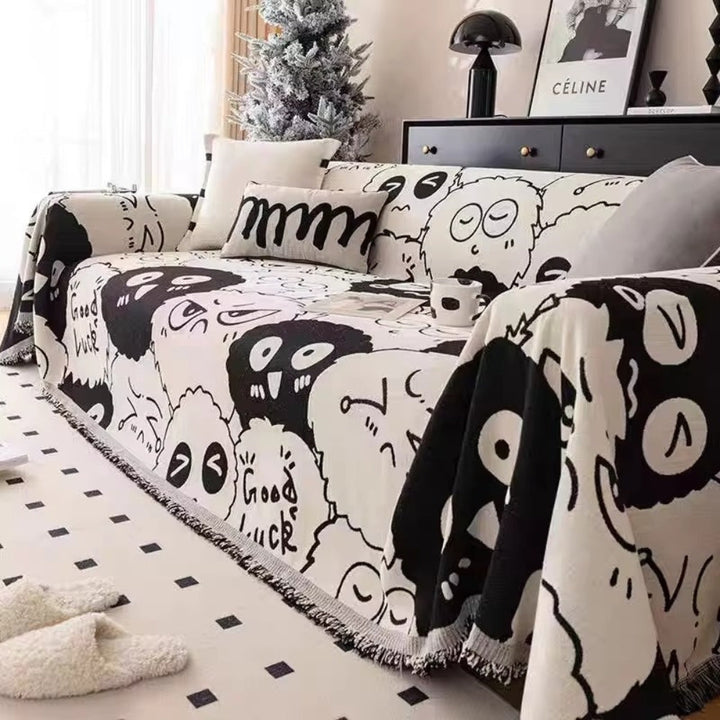 Pokrowiec na Sofę Chenille z Gremlinem w Stylu Kreskówkowym