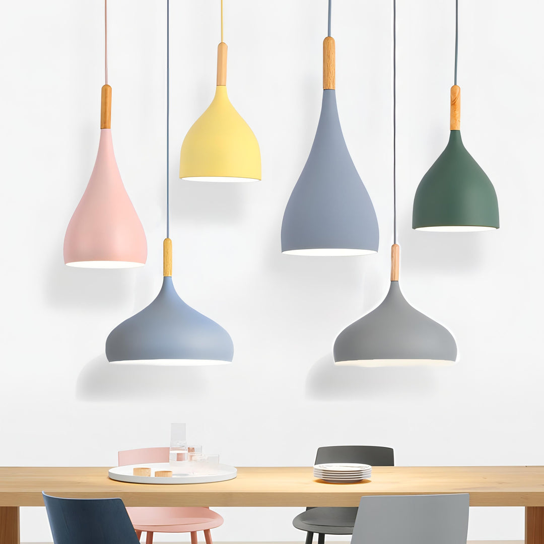 Talon - Nowoczesna Lampa Wisząca w Kształcie Kropli, Drewniana Lampa Sufitowa w Stylu Skandynawskim