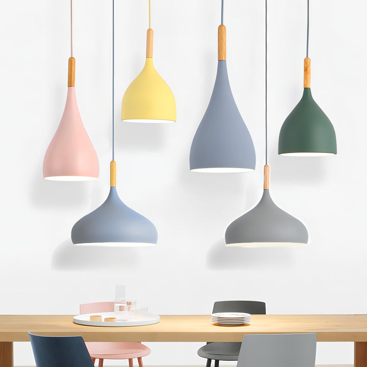 Talon - Nowoczesna Lampa Wisząca w Kształcie Kropli, Drewniana Lampa Sufitowa w Stylu Skandynawskim
