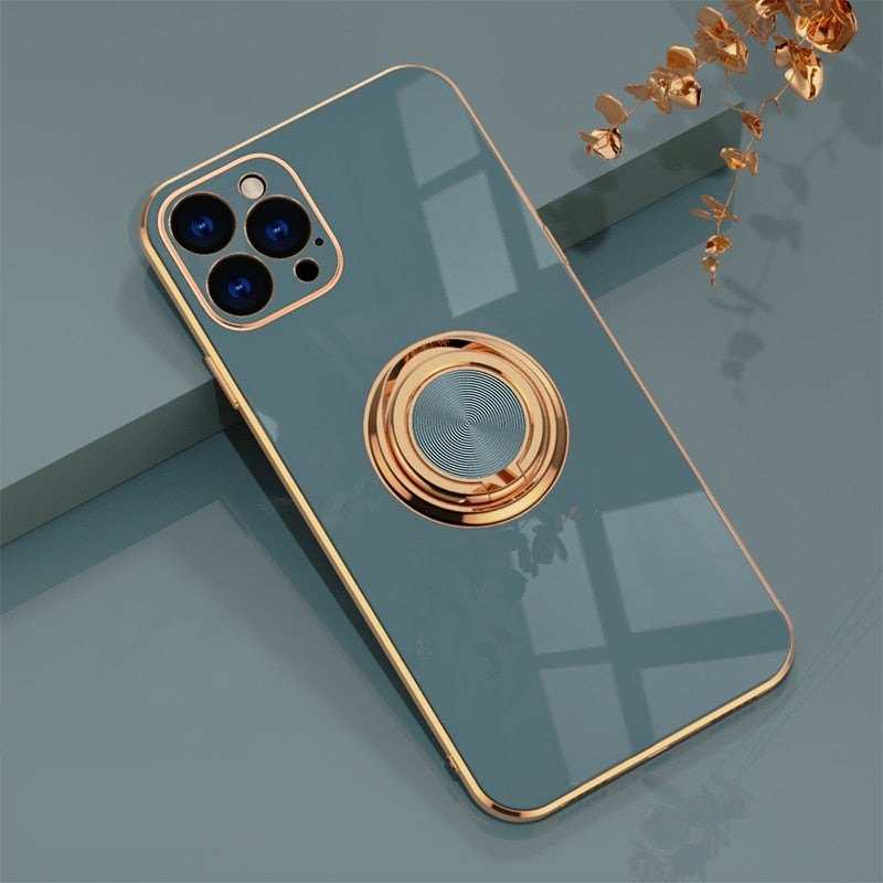 Etui na iPhone z metalowym pierścieniem stojącym
