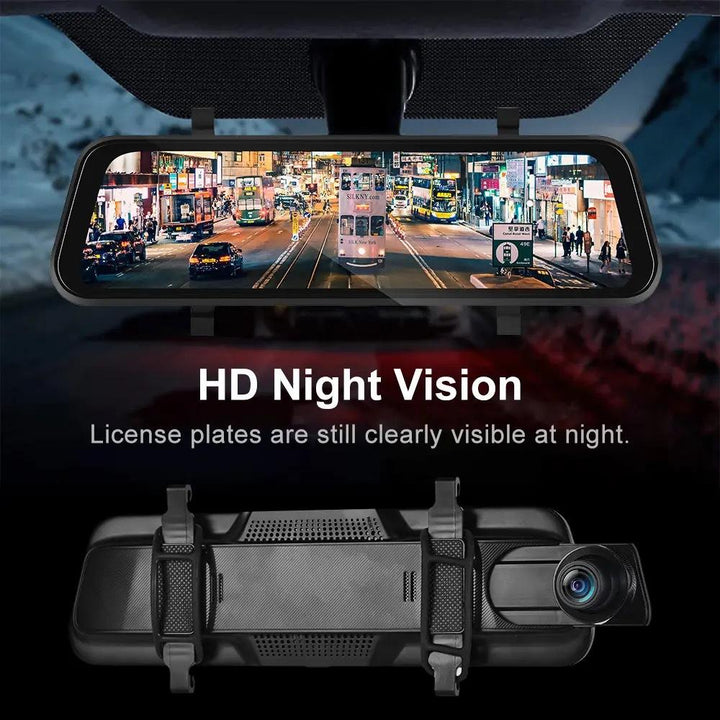 VisionMirror Pro – Lusterko samochodowe Ultra HD z kamerą i bezprzewodowym CarPlay oraz Android Auto