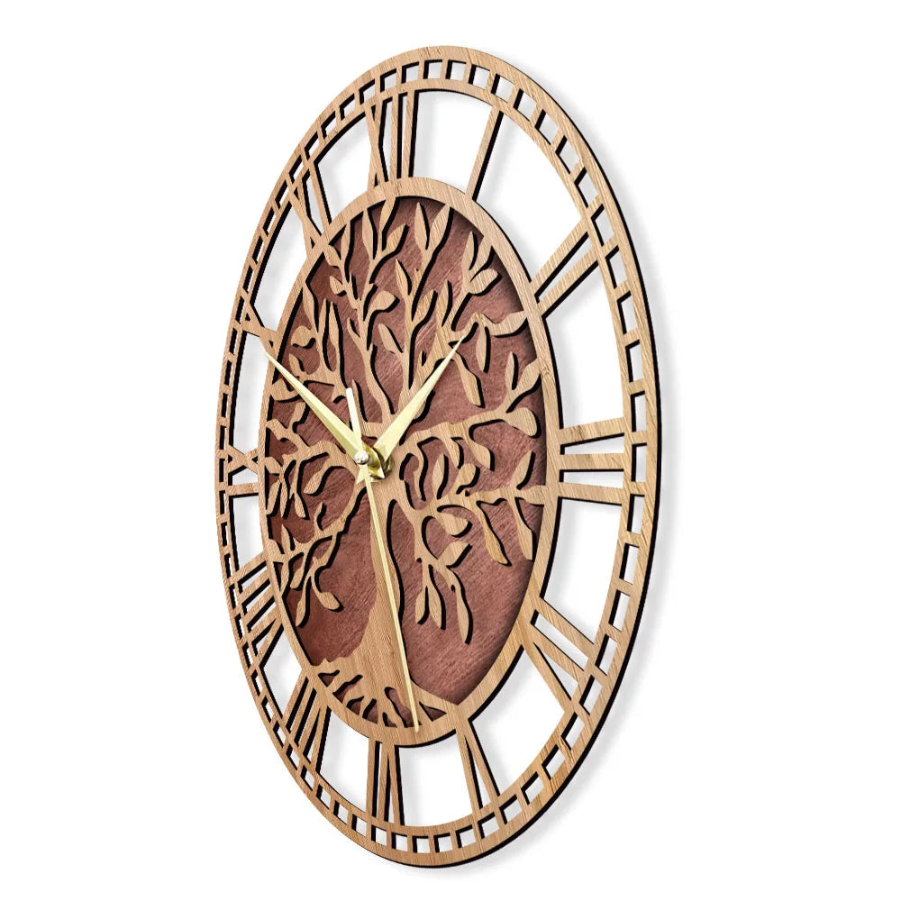 WoodArt | Rustykalny zegar ścienny z drewna w stylu vintage