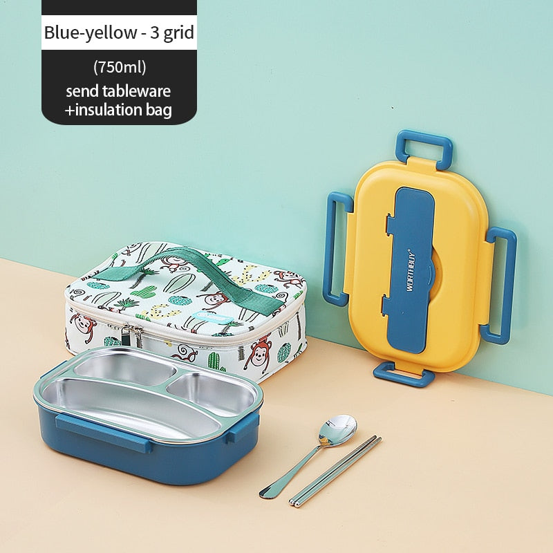 Wielokomorowa Lunchbox dla Dzieci ze Stali Nierdzewnej