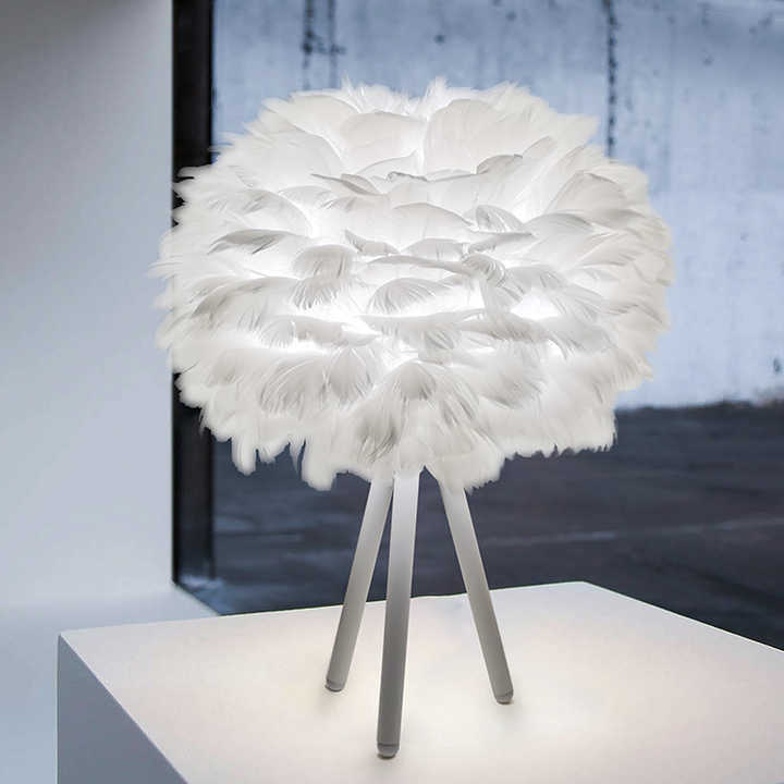 Lampa Stołowa - FeatherLux - Światło Regulowane - Elegancki Design Piór