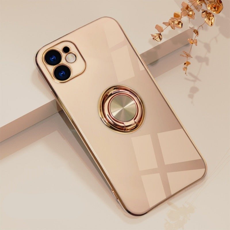 Etui na iPhone z metalowym pierścieniem stojącym