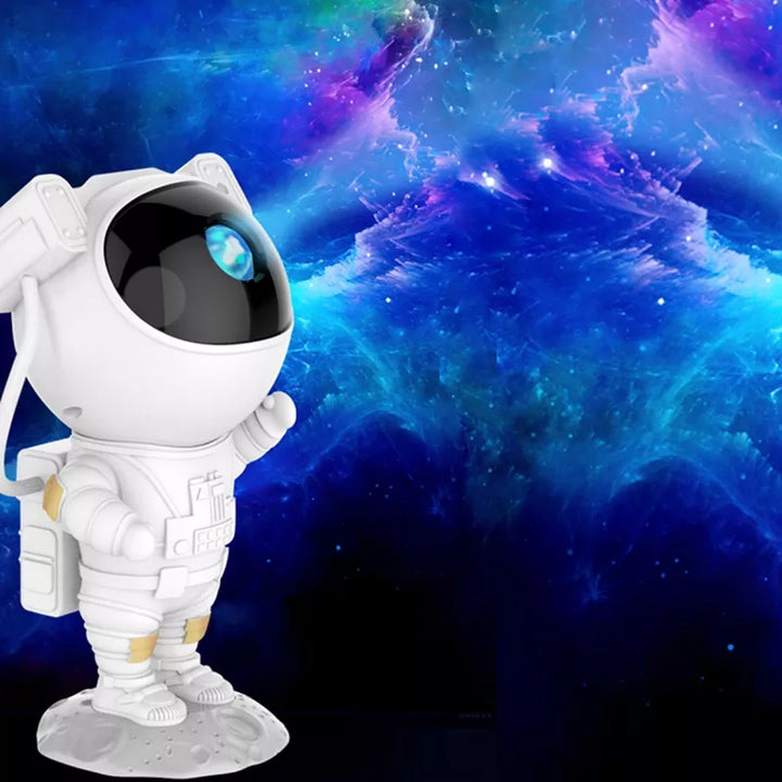 Projektor Nocnej Lampki Astronauty – LED Projektor Gwiezdnego Nieba do Pokoju Dziecięcego, Uspokajająca Nocna Lampka z Projekcją Galaktyki i Kosmosu, Przyciemniana i Regulowana |