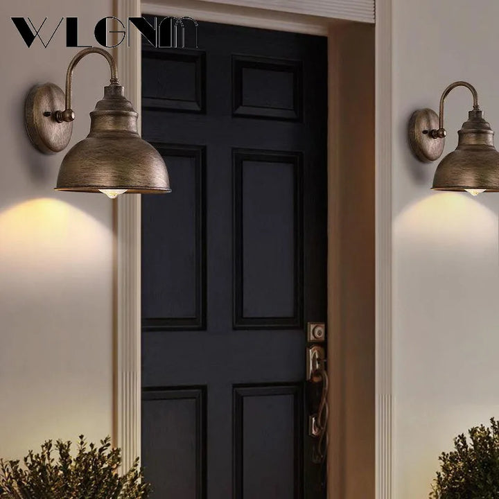 Wodoodporna Retro Zewnętrzna Lampa Ścienna do Ogrodu: Lampka Ścienna z Żelaza w Stylu Vintage do Korytarza, Schodów, Dziedzińca, Balkonu, Wilii