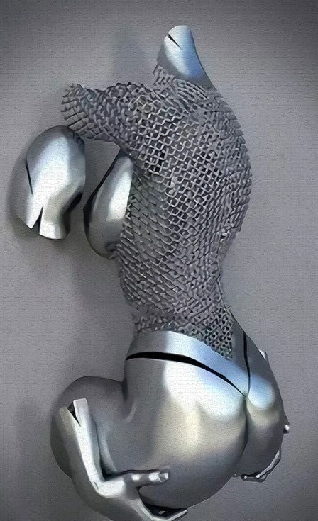 Metalowe Figury Statuy Style Abstrakcyjne Obrazy na Płótnie Para Sztuka na Ścianę Rzeźba Miłości Plakat Druk Dekoracja Domu Prezent do Salonu