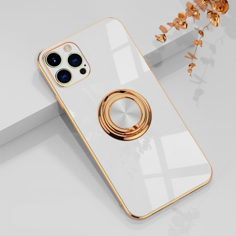 Etui na iPhone z metalowym pierścieniem stojącym