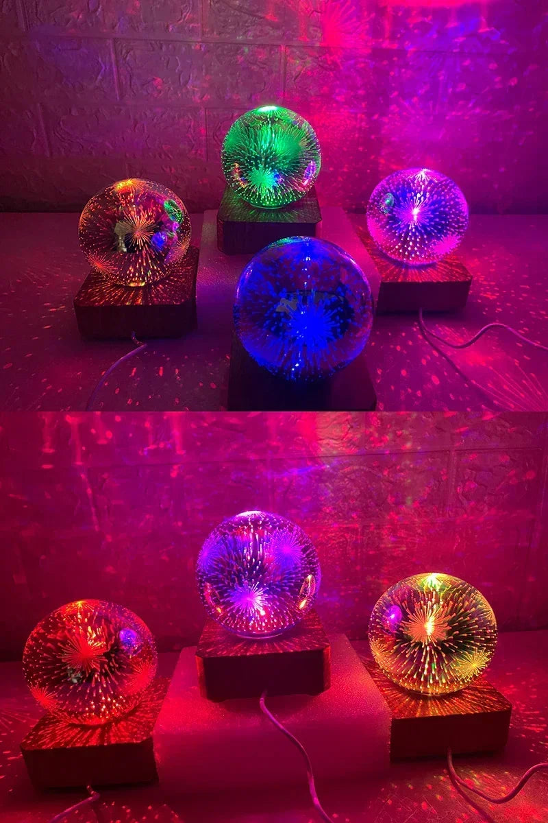 Nocna Lampa Świetlna Gwiaździste Niebo Serce kolorowa Atmosfera Wielokrotne USB Lampa Stołowa Biurkowa Kula Dekoracja Domu Sypialni Prezent Bożonarodzeniowy