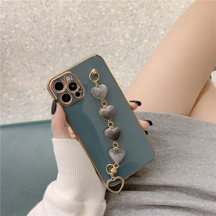 Etui iPhone w Kształcie Serca z Cennych Metali