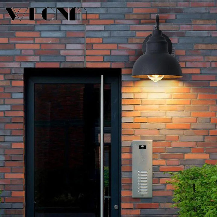 Wodoodporna Retro Zewnętrzna Lampa Ścienna do Ogrodu: Lampka Ścienna z Żelaza w Stylu Vintage do Korytarza, Schodów, Dziedzińca, Balkonu, Wilii