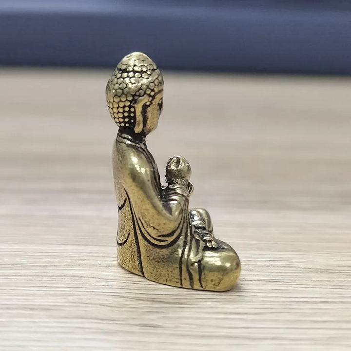 10 sztuk miniaturowa figura siedzącego Buddy z mosiądzu do podróży, kult buddyjski, dekoracja biura w domu