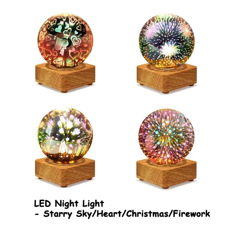 LumiNova 3D Nocna Lampa | Zmieniająca Kolor Lampka Gwiezdnego Nieba | Dekoracyjne Światło LED USB | Do Sypialni i Pomysły na Prezent