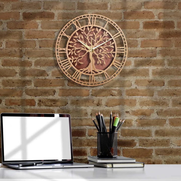 WoodArt | Rustykalny zegar ścienny z drewna w stylu vintage