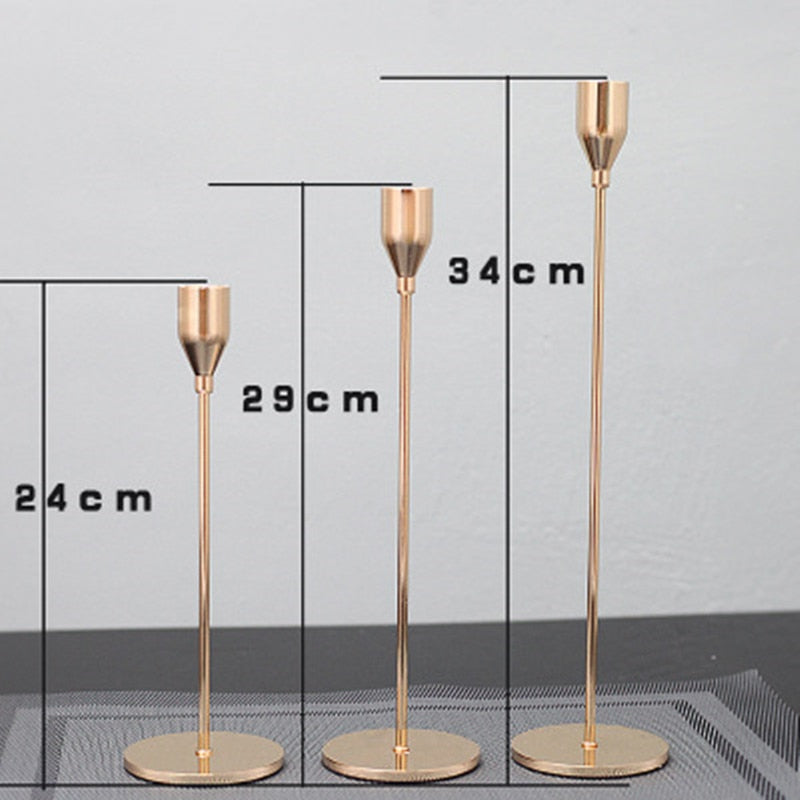 Zestaw 3 sztuk metalowych świeczników