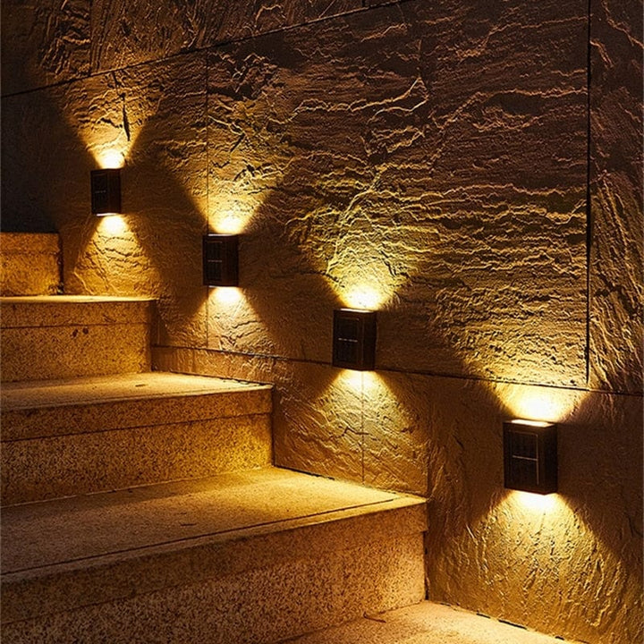 Lampa ścienna na taras zasilana energią słoneczną