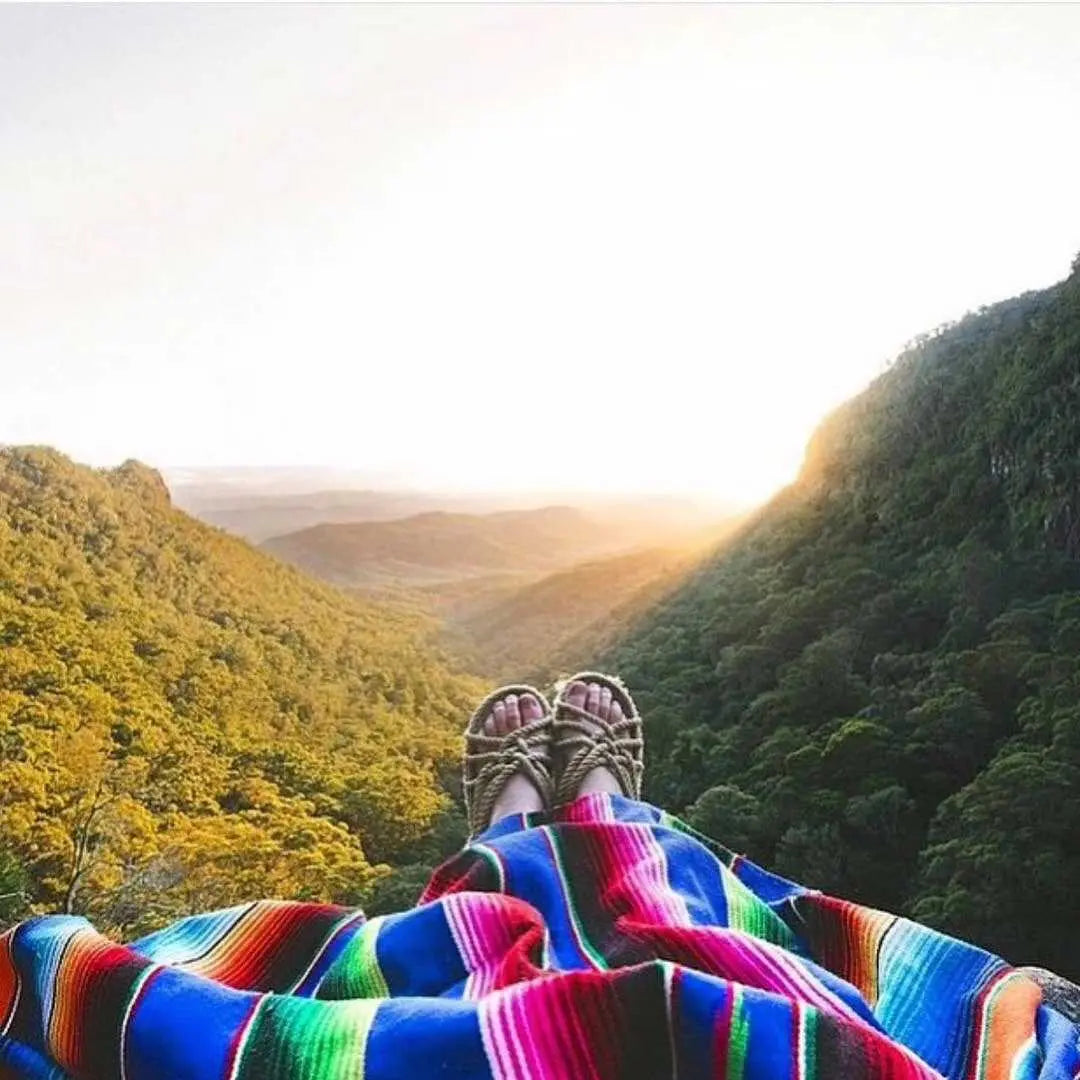 Boho Żywy Meksykański Koc Serape