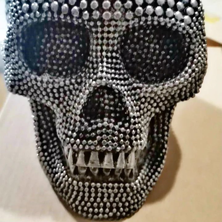 BUF Duża Srebrna/Złota Czaszka Statua Rękodzieło Ornamenty Dekoracyjne Rzeźba Dekoracja Halloweenowa Figury do Domu