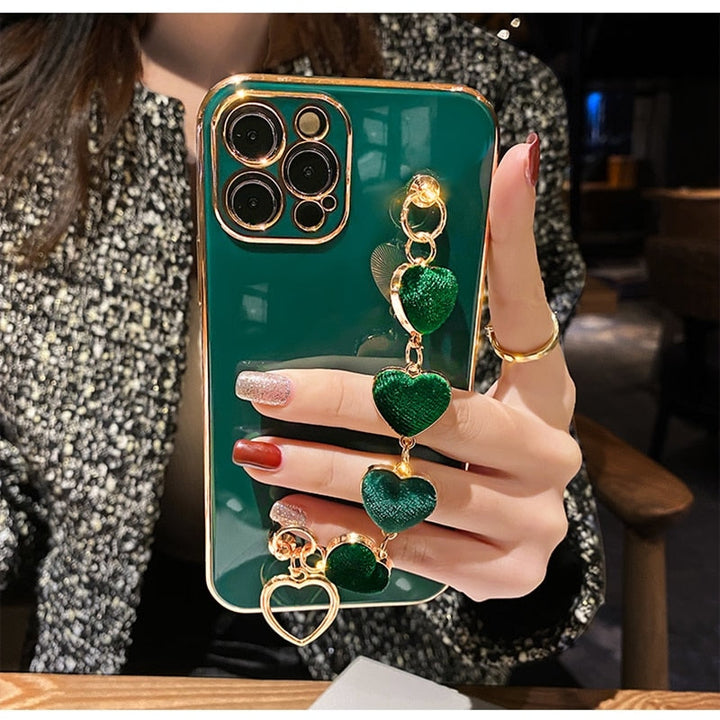 Etui iPhone w Kształcie Serca z Cennych Metali