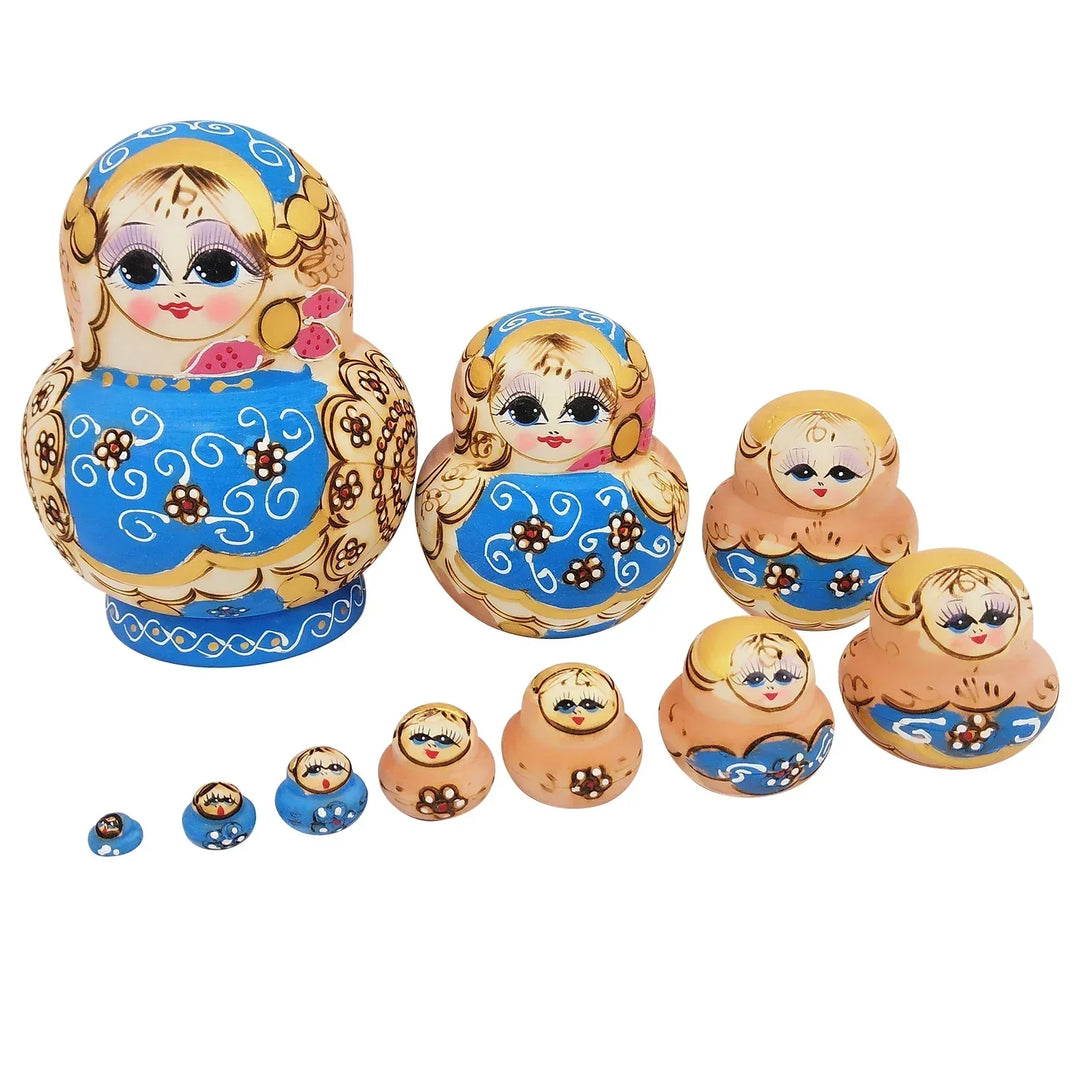 10 sztuk/zestaw drewnianych rosyjskich matrioszek