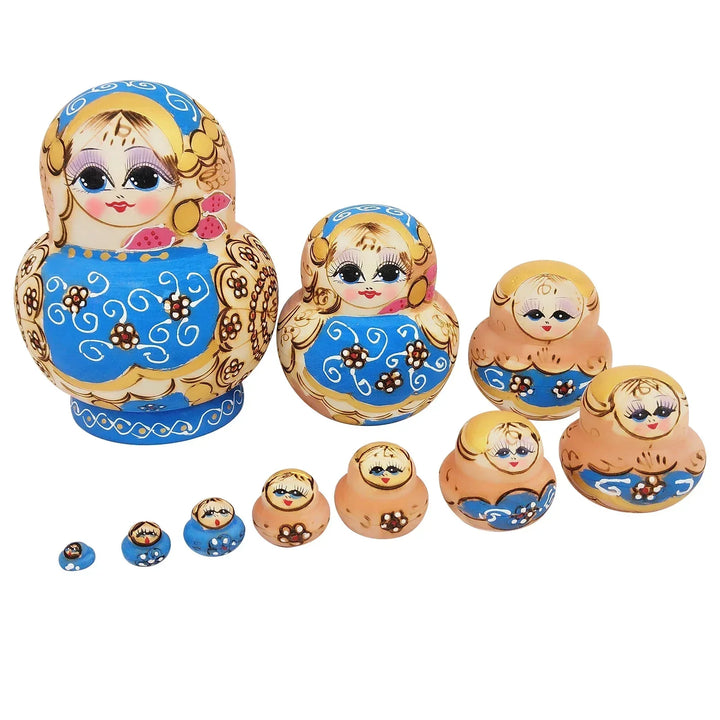 10 sztuk/zestaw drewnianych rosyjskich matrioszek